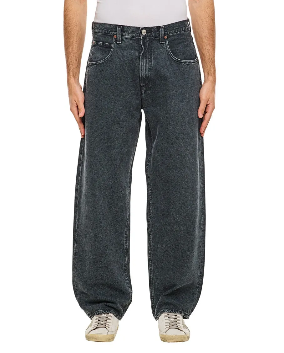 Faded Relaxed Wide-Leg Fusion Jeans