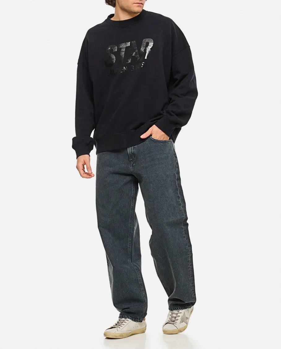 Faded Relaxed Wide-Leg Fusion Jeans