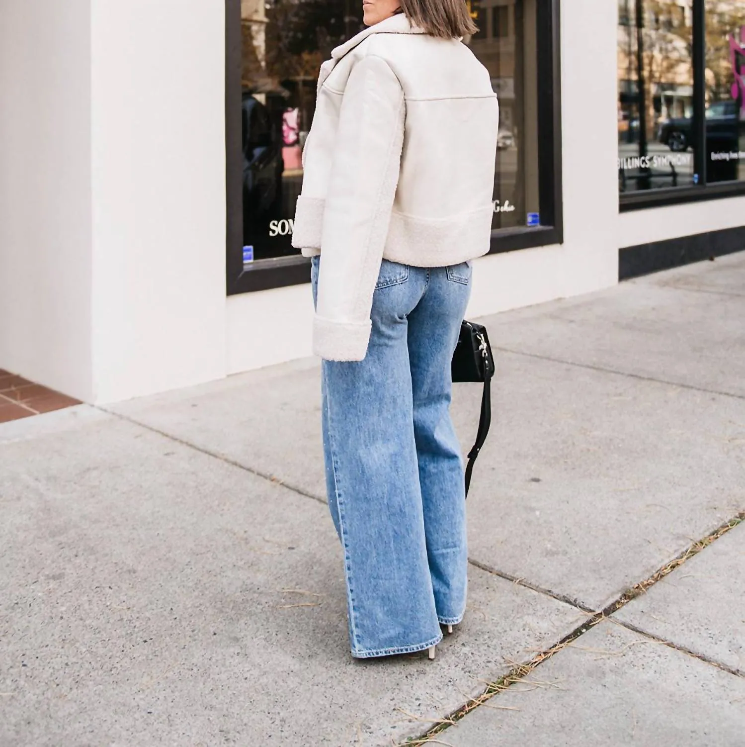 Far Out High Rise Wide Leg Jeans In Blue