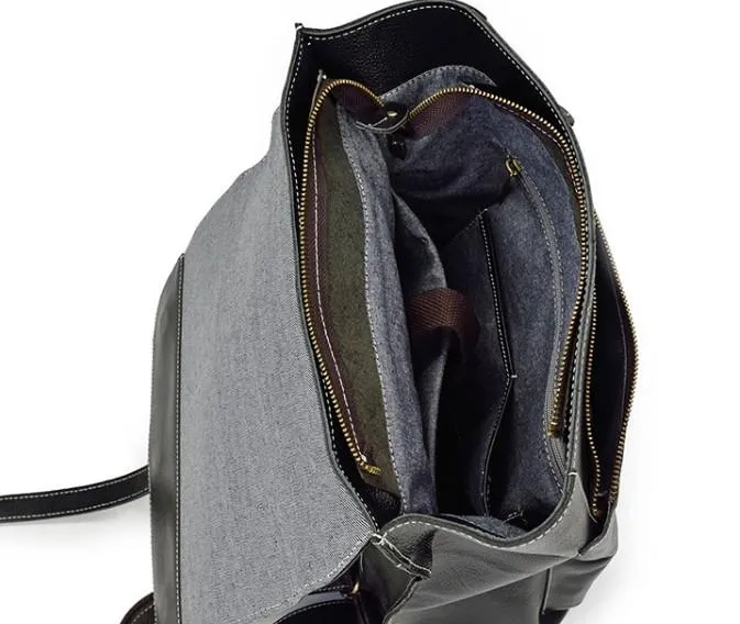Fashion Black Mens Backpacks Vintage School Backpack Travel Backpack Bags for Men