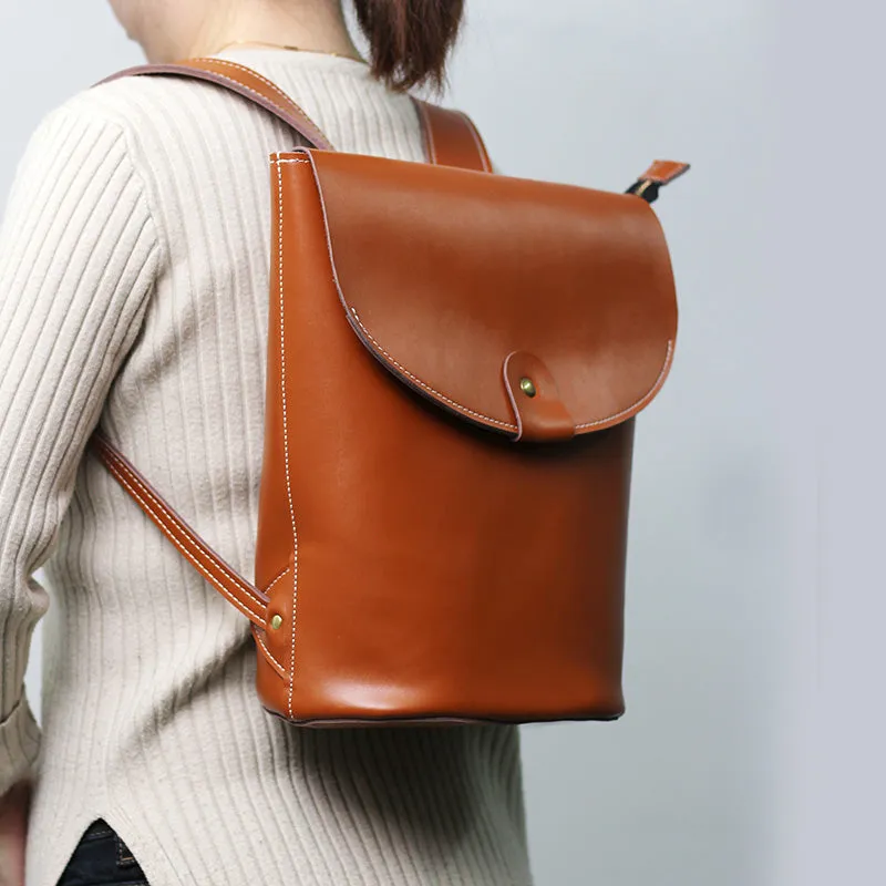 Fashion LEATHER Brown WOMEN Backpack Purses School Backpack FOR WOMEN