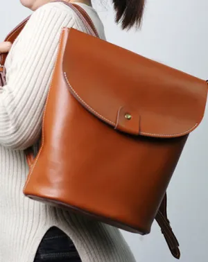Fashion LEATHER Brown WOMEN Backpack Purses School Backpack FOR WOMEN
