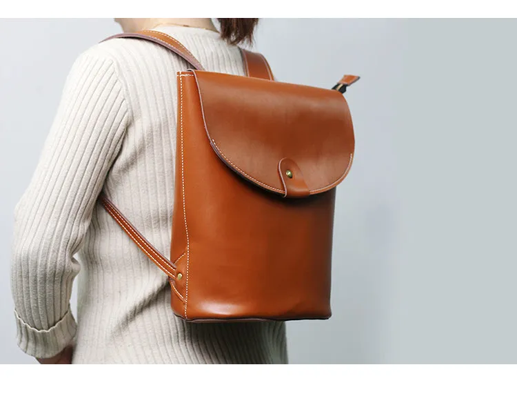 Fashion LEATHER Brown WOMEN Backpack Purses School Backpack FOR WOMEN