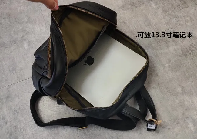 Fashion Womens Black Leather Backpack School Backpack Stachel Backpack For Women
