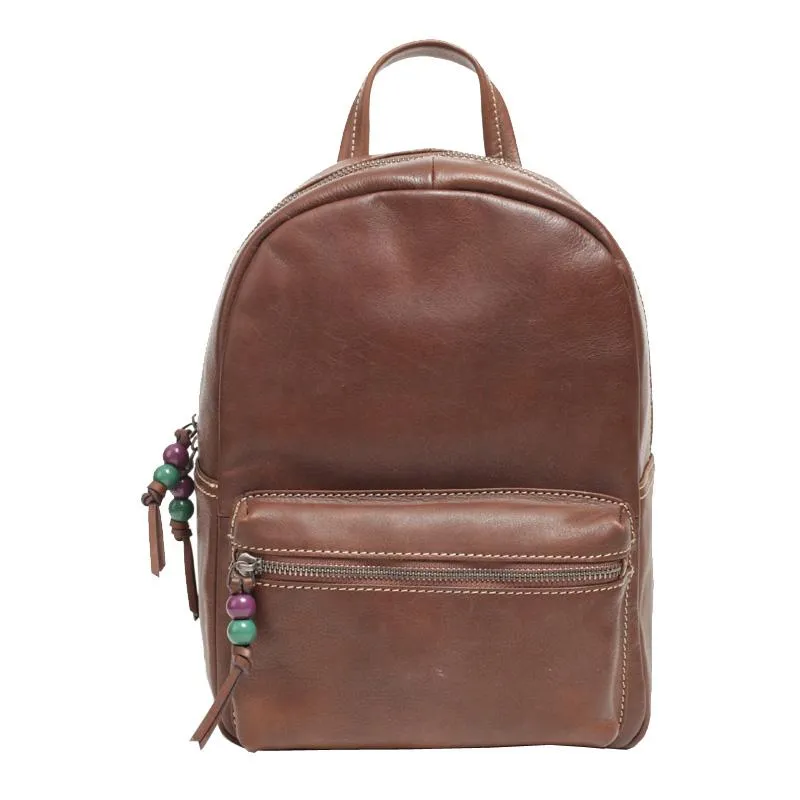 Fashion Womens Coffee Leather Zipper Leather Backpack Womens Best Womens Backpack