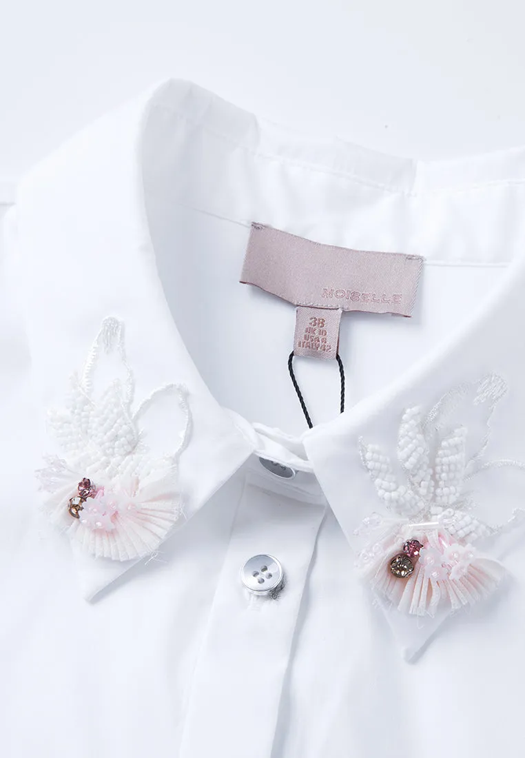 Floral-embellished Slim-fit Shirt