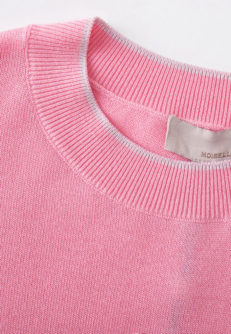 Floral-embroidery Knitted Pullover