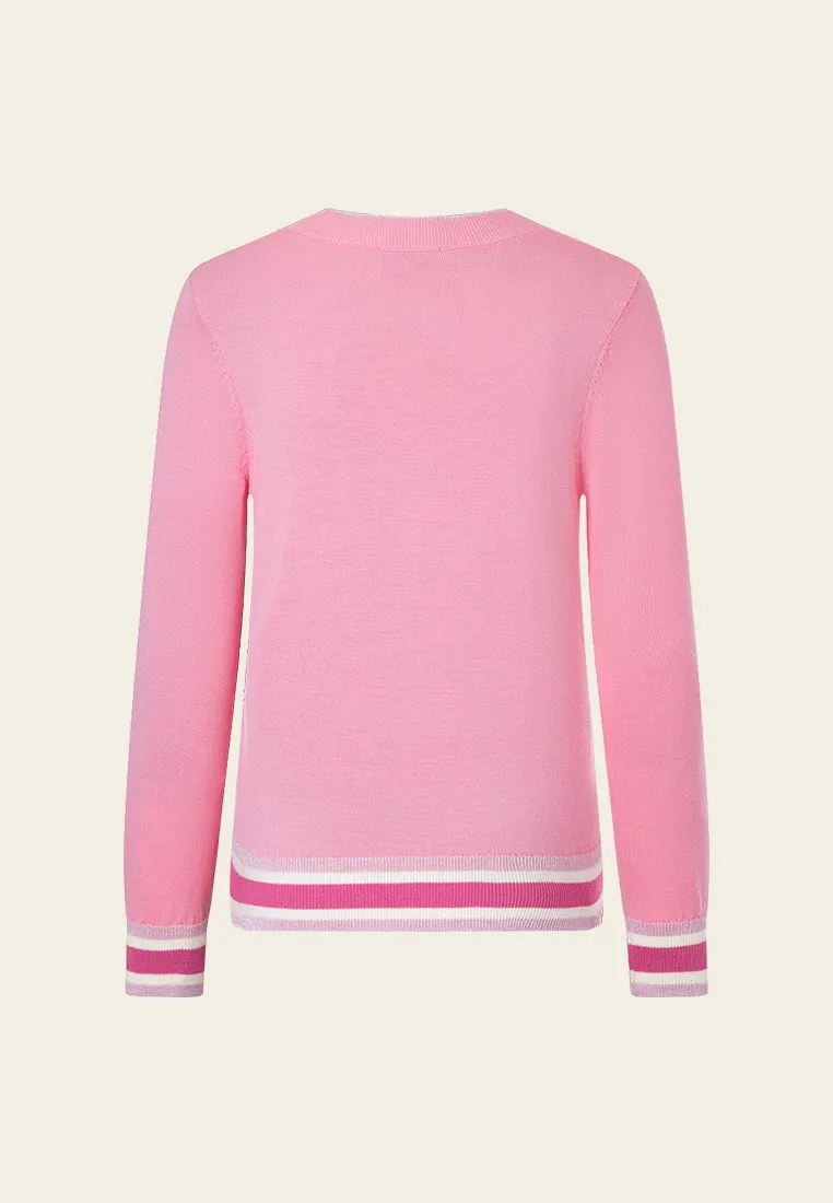 Floral-embroidery Knitted Pullover