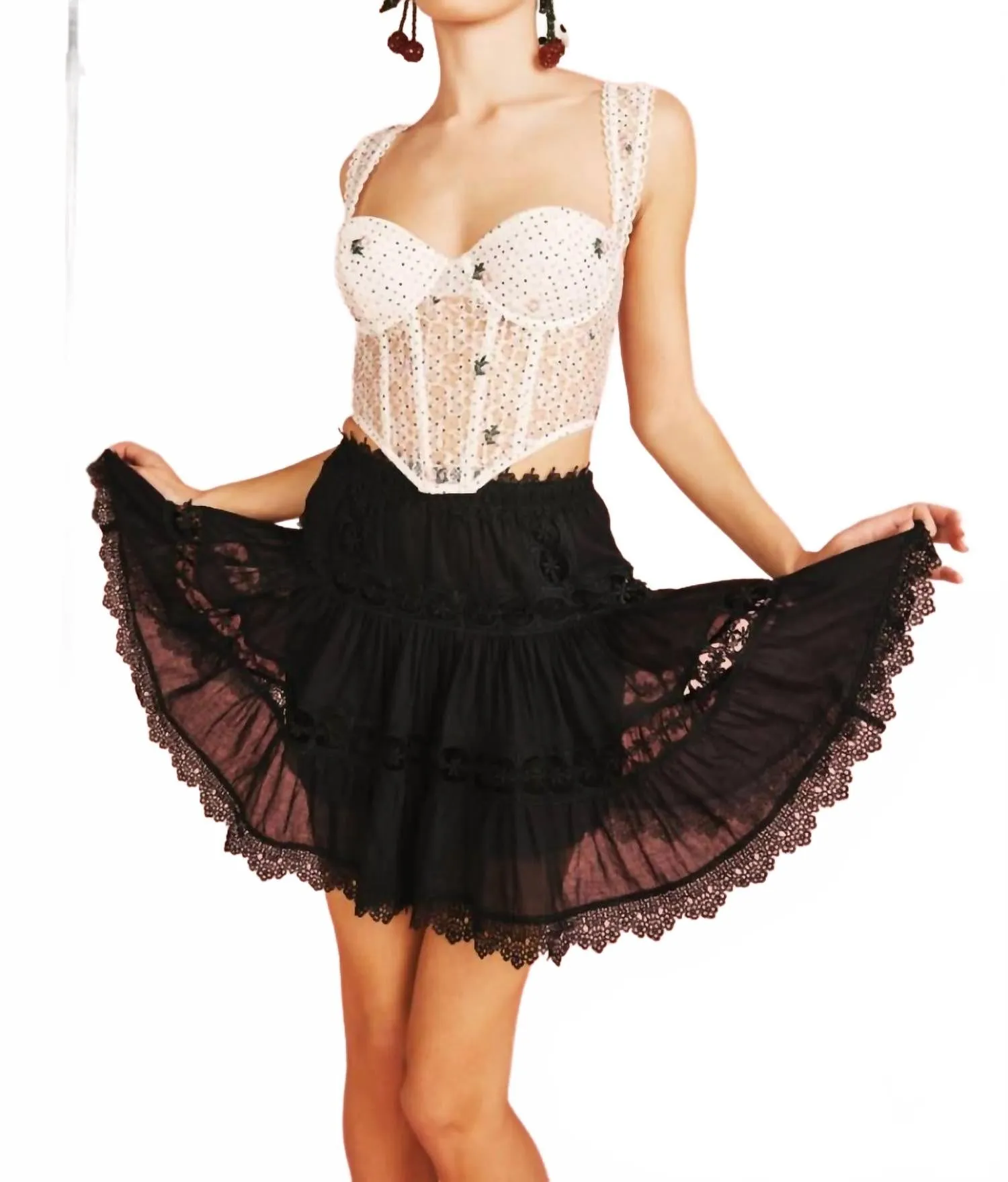 Frankie Crochet Skirt In Black
