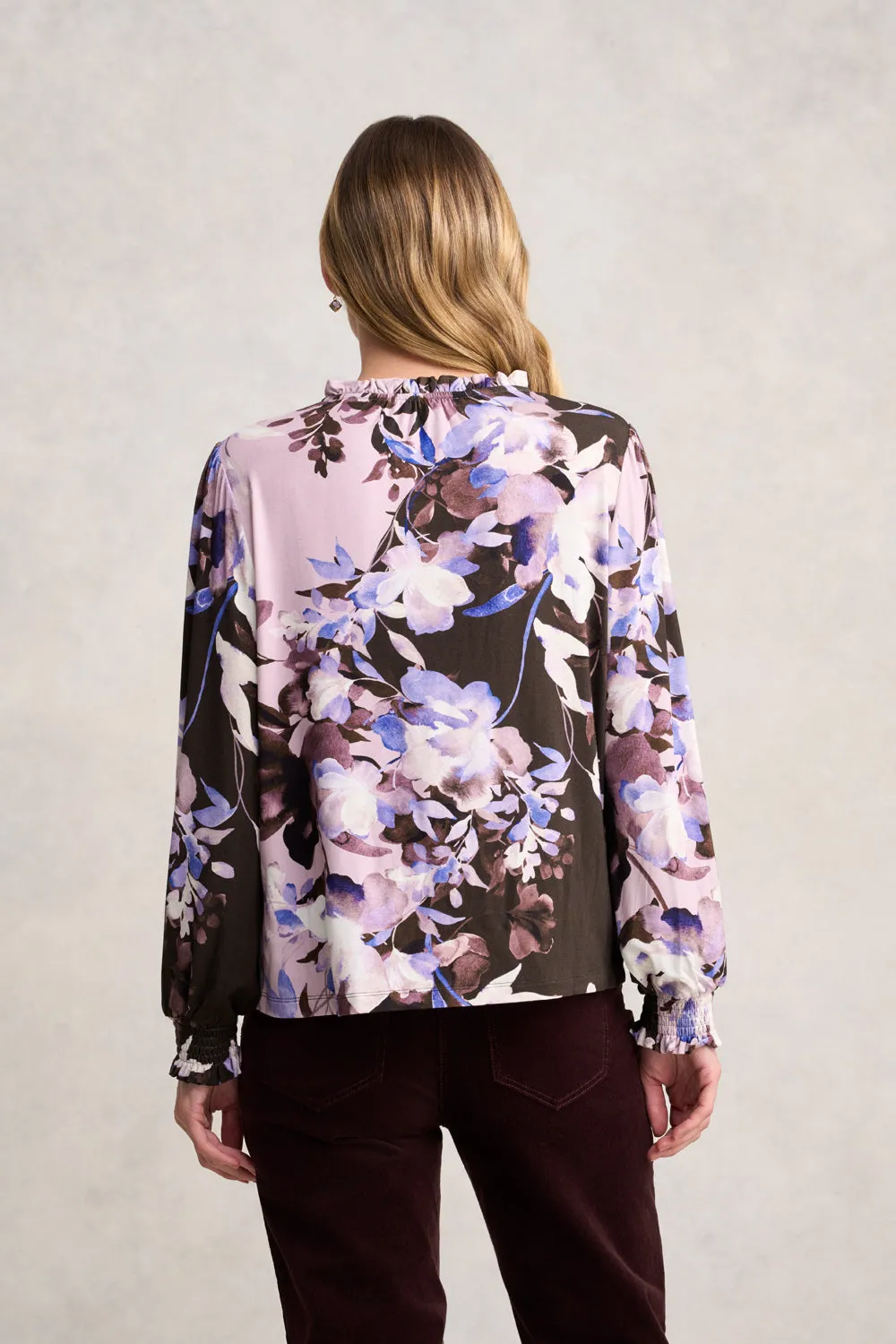 Frill Collar Top - Floral Print