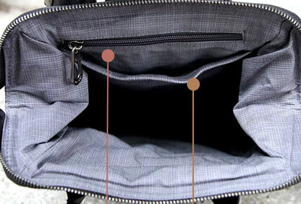 Genuine handmade Handbag Leather backpack bag shoulder bag black women leather purse