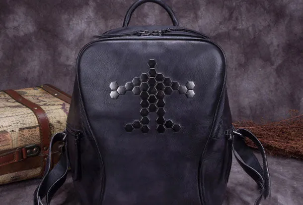 Genuine Leather Backpack Bag Vintage Shoulder Bag Handbag Purse For Women