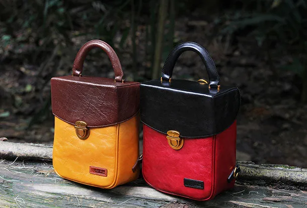 Genuine Leather Backpack Handmade Handbag Bag Shoulder Bag Purse For Women