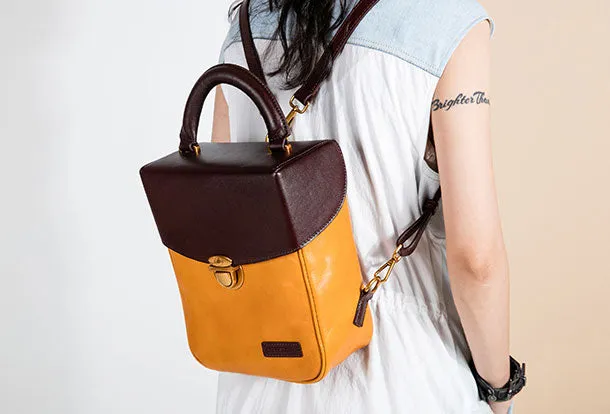Genuine Leather Backpack Handmade Handbag Bag Shoulder Bag Purse For Women