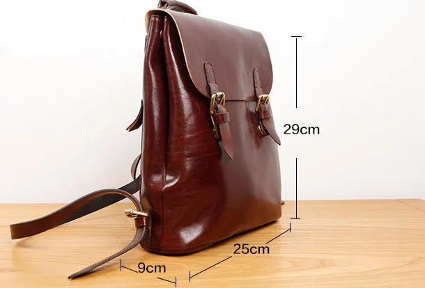 Genuine Leather Cute Backpack Bag Shoulder Bag Red Black Women Leather Purse
