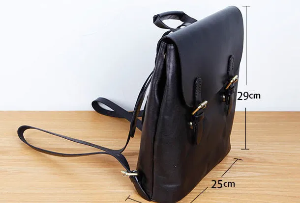 Genuine Leather Cute Backpack Bag Shoulder Bag Red Black Women Leather Purse