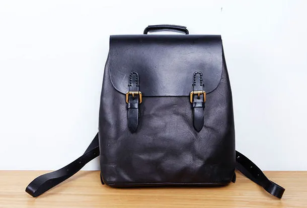 Genuine Leather Cute Backpack Bag Shoulder Bag Red Black Women Leather Purse