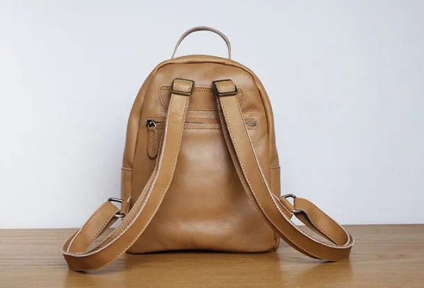 Genuine Leather Cute Backpack Bag Shoulder Bag Red Black Women Leather Purse