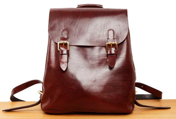 Genuine Leather Cute Backpack Bag Shoulder Bag Red Black Women Leather Purse
