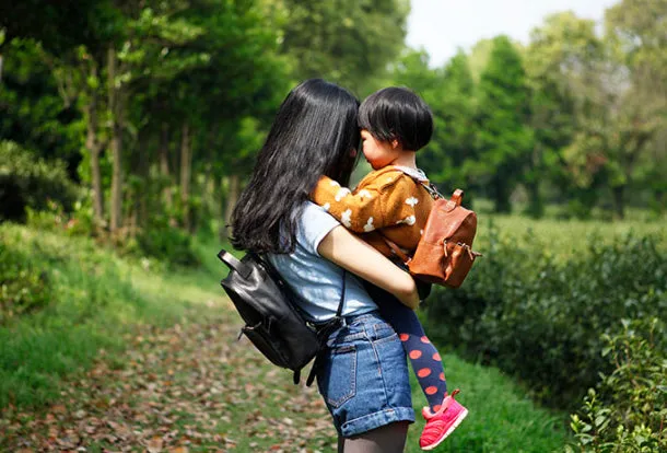 Genuine Leather Cute Backpack Bag Shoulder Bag Red Black Women Leather Purse