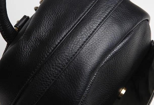 Genuine Leather Cute Backpack Bag Shoulder Bag Red Black Women Leather Purse