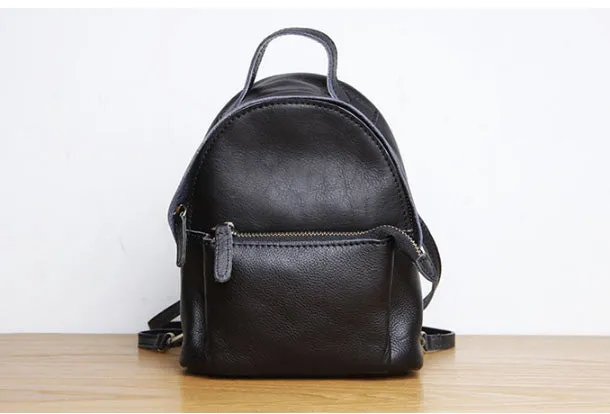 Genuine Leather Cute Backpack Bag Shoulder Bag Red Black Women Leather Purse