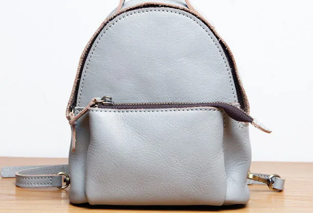 Genuine Leather Cute Backpack Bag Shoulder Bag Red Black Women Leather Purse