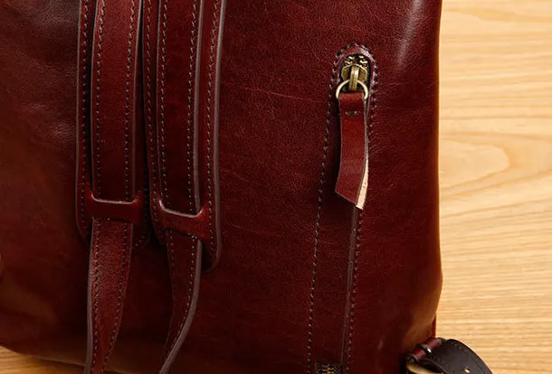Genuine Leather Cute Backpack Bag Shoulder Bag Red Black Women Leather Purse