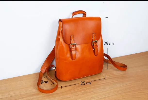 Genuine Leather Cute Backpack Bag Shoulder Bag Red Black Women Leather Purse