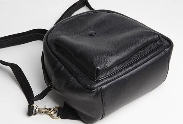 Genuine Leather Cute Backpack Bag Shoulder Bag Red Black Women Leather Purse