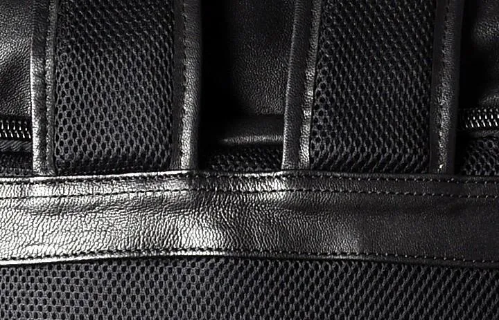 Genuine Leather Mens Cool Backpack Large Black Travel Backpack for men