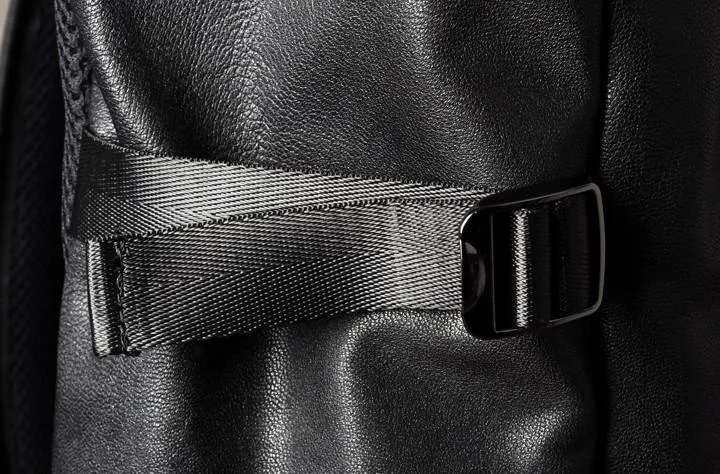 Genuine Leather Mens Cool Backpack Large Black Travel Backpack for men