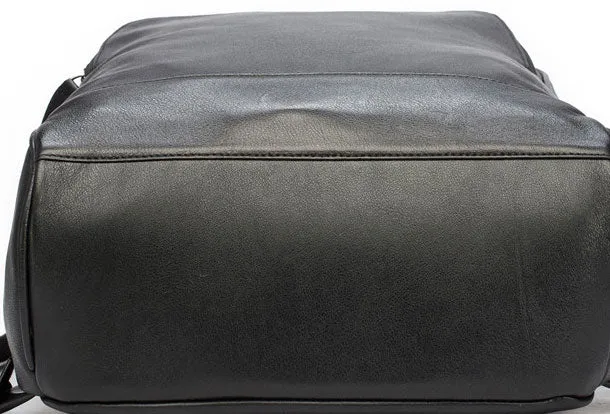 Genuine Leather Mens Cool Backpack Large Black Travel Bag Hiking Bag For Men