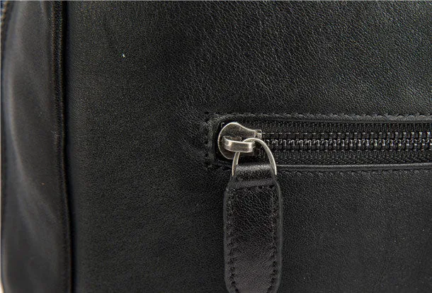 Genuine Leather Mens Cool Backpack Large Black Travel Bag Hiking Bag For Men