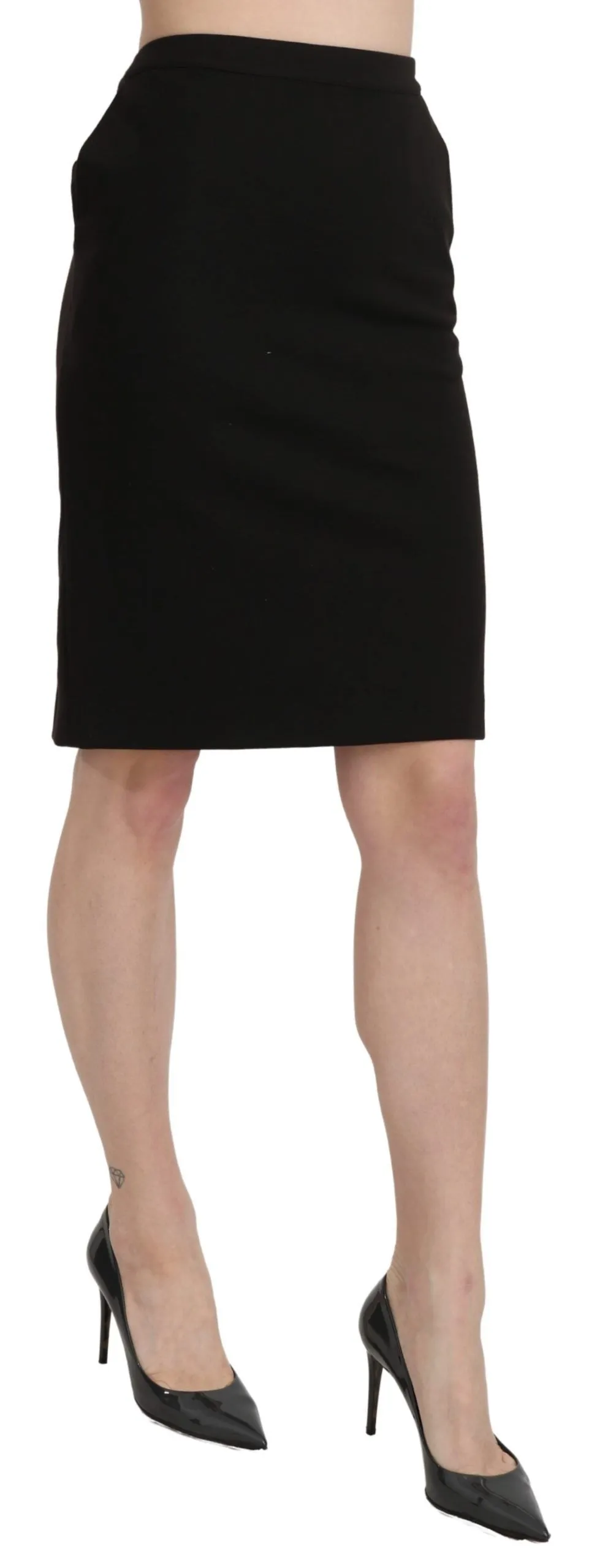 GF Ferre  High Waist Pencil Cut Knee Length Formal Women's Skirt