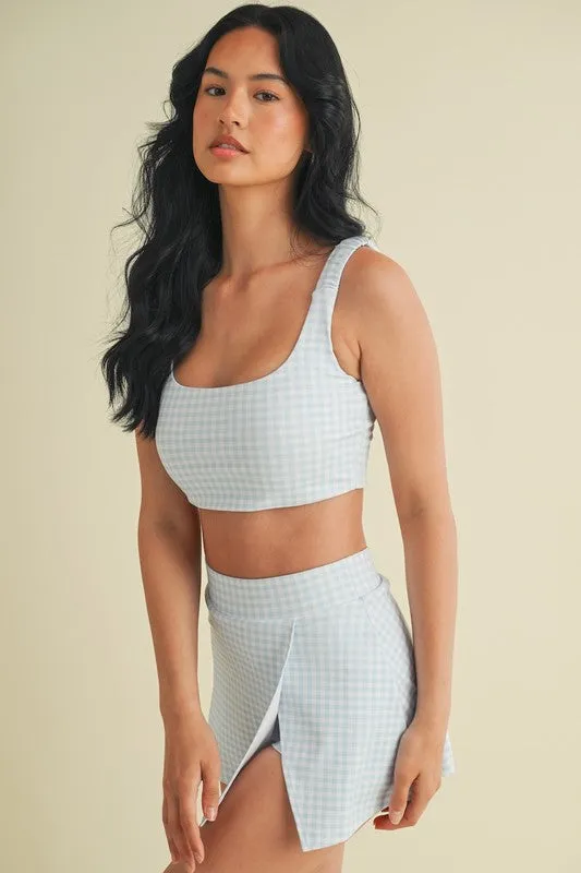 Gingham Soft Sculpt Sports Bra