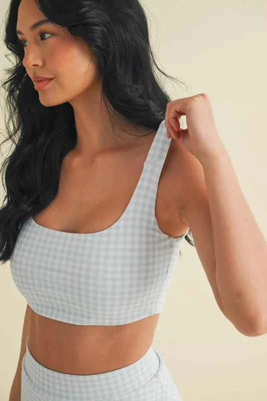 Gingham Soft Sculpt Sports Bra