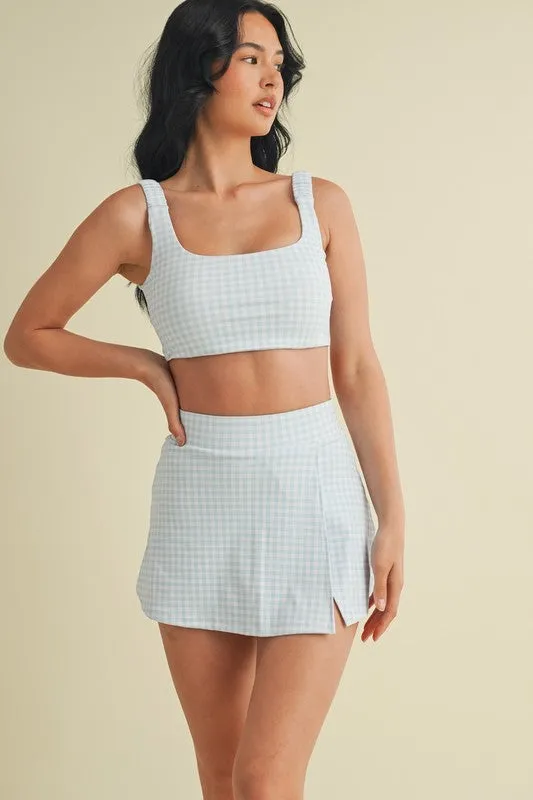 Gingham Soft Sculpt Sports Bra