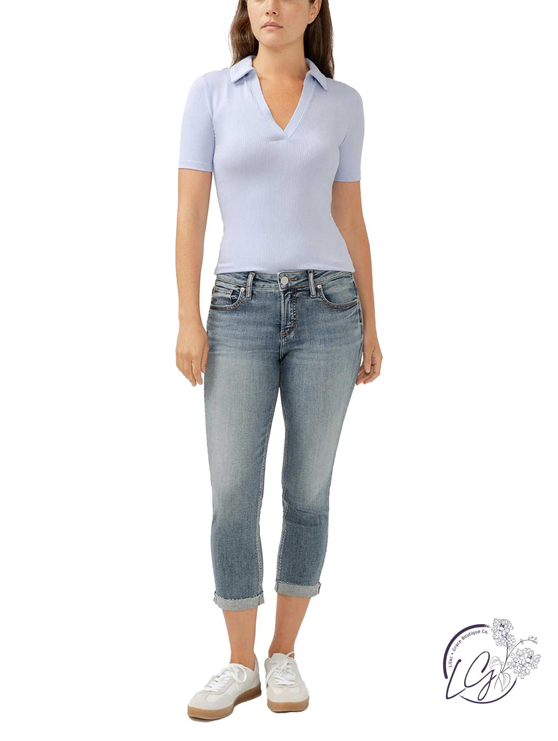 Giovanna Mid-Rise Capri  by Silver Jeans
