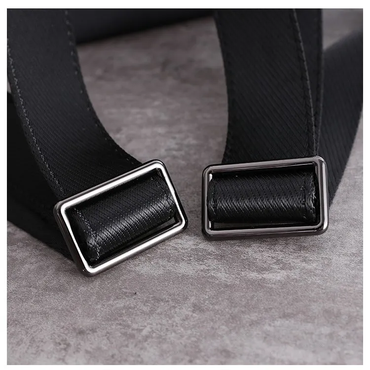 Girl Black Nylon Leather Satchel Rucksack Womens School Backpacks Purse Nylon Leather Travel Rucksack for Ladies