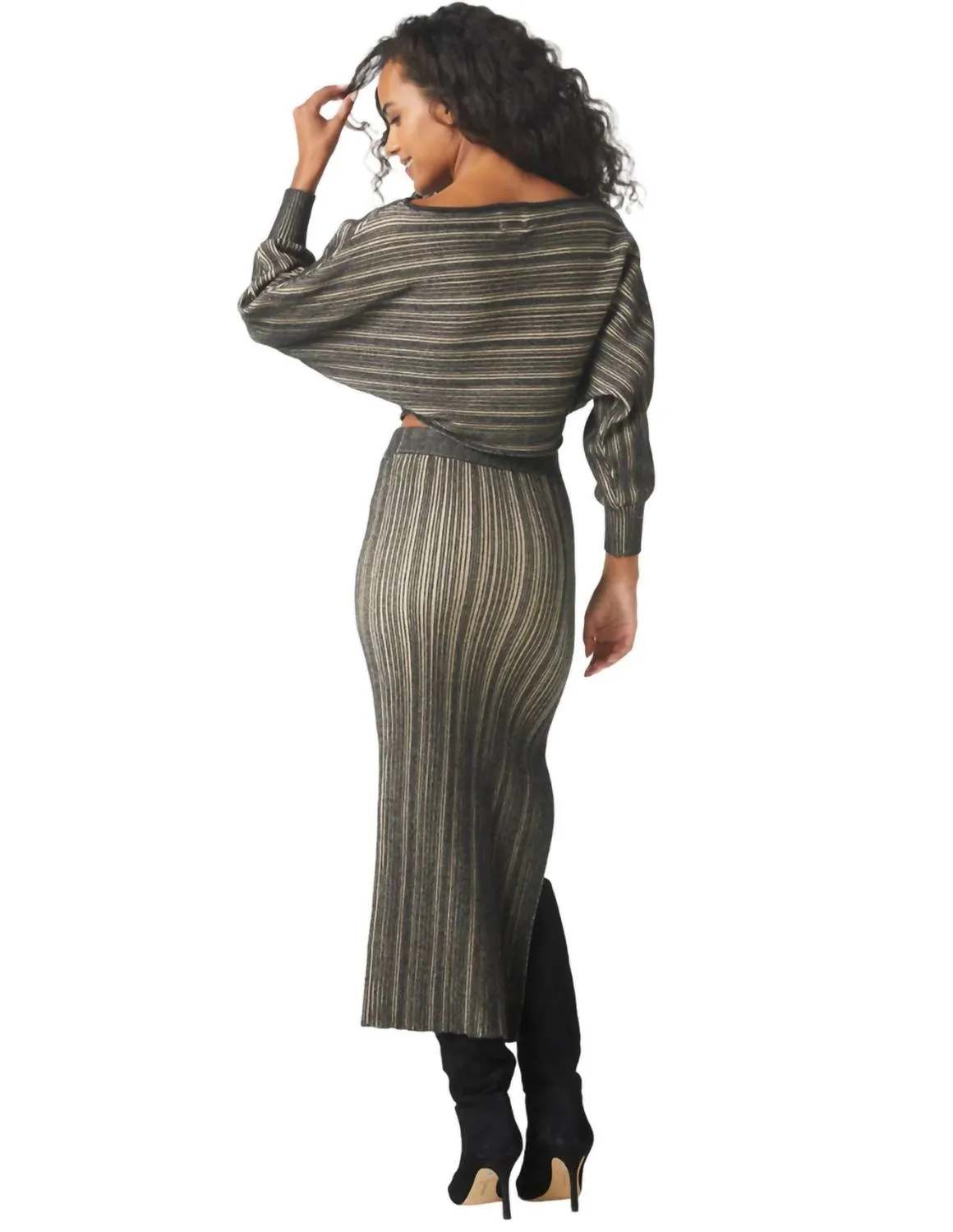 Gloria Skirt In Black/taupe