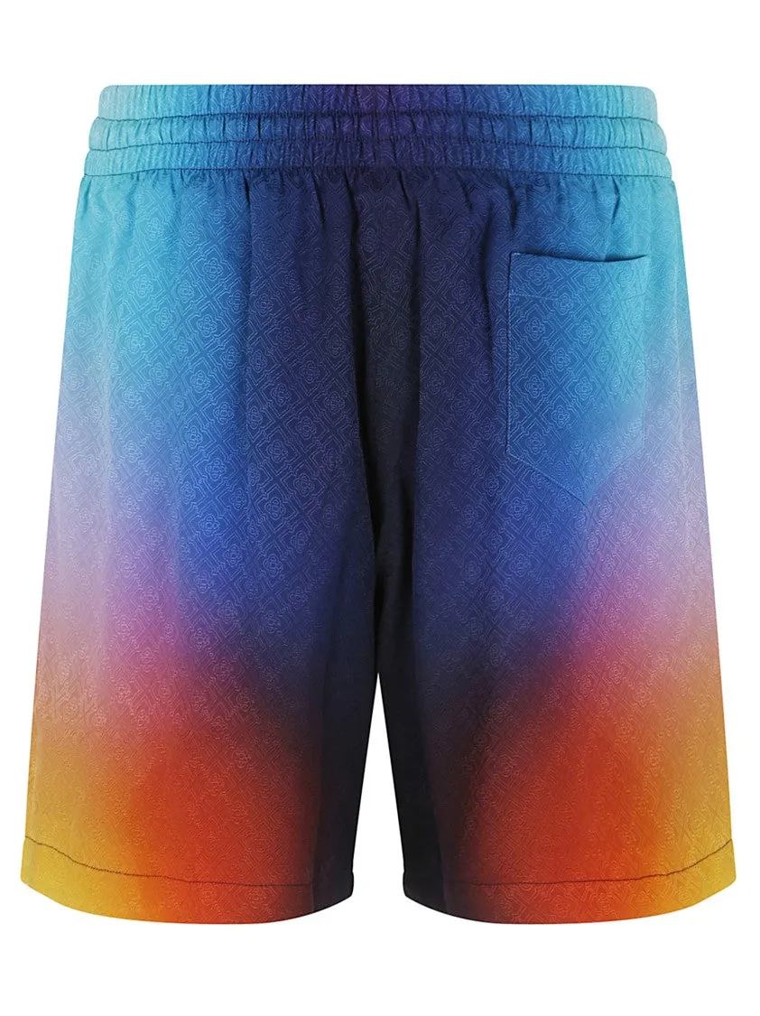 Gradient Silk Drawstring Shorts