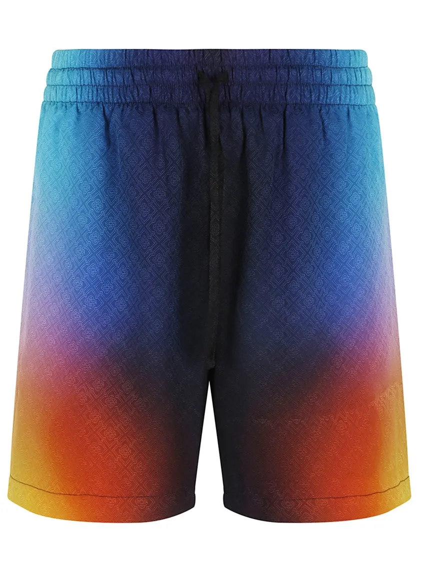 Gradient Silk Drawstring Shorts
