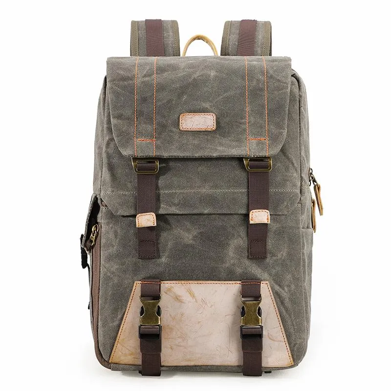 Green CANVAS WATERPROOF MENS 15'' CANON CAMERA BACKPACK LARGE NIKON CAMERA BAG DSLR CAMERA BAG FOR MEN