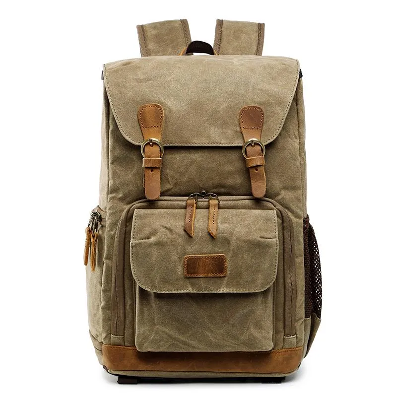 GREEN LARGE CANVAS WATERPROOF MENS CANON CAMERA BACKPACK DSLR CAMERA BAG NIKON CAMERA BAG DSLR CAMERA BAG