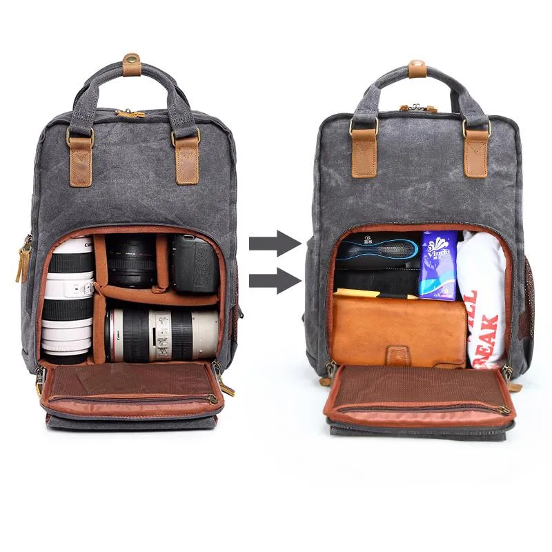 GREEN LARGE CANVAS WATERPROOF MENS CANON Handbag CAMERA BACKPACK NIKON CAMERA BAG DSLR CAMERA BAG FOR Women