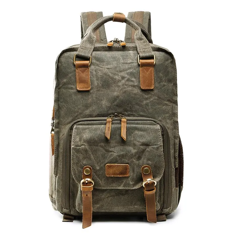 GREEN LARGE CANVAS WATERPROOF MENS CANON Handbag CAMERA BACKPACK NIKON CAMERA BAG DSLR CAMERA BAG FOR Women