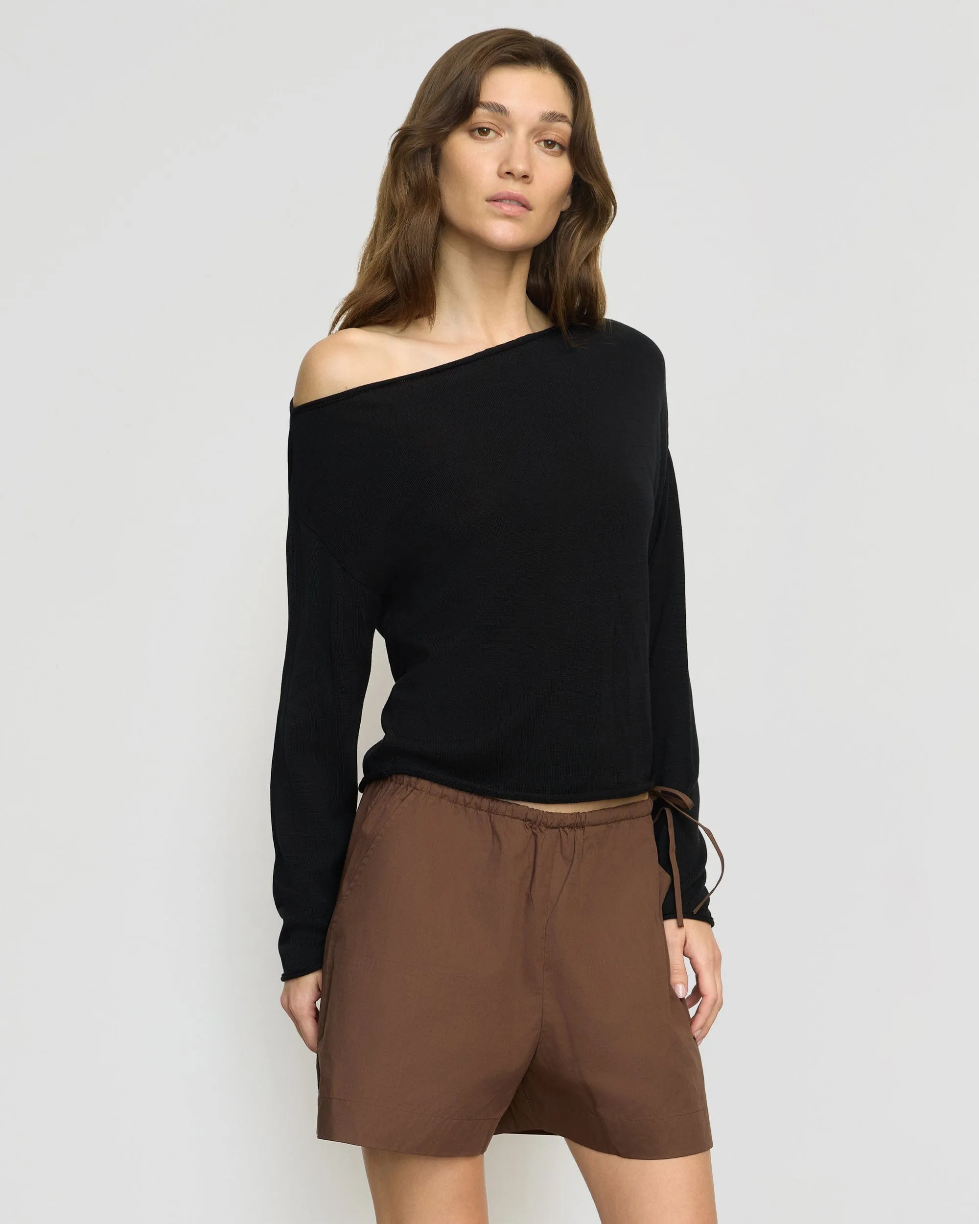 Hachi Tencel-Wool Off-Shoulder Sweater