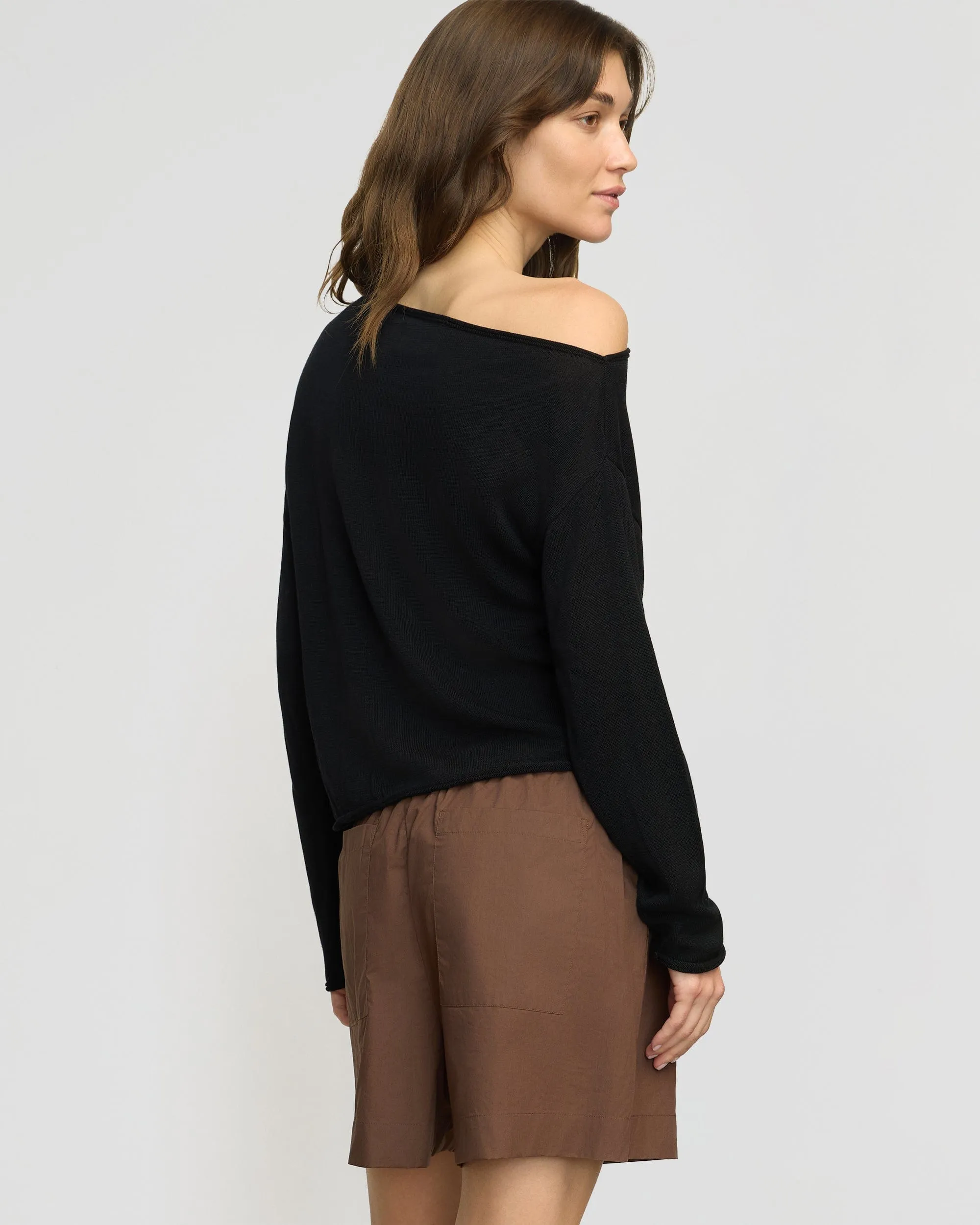 Hachi Tencel-Wool Off-Shoulder Sweater