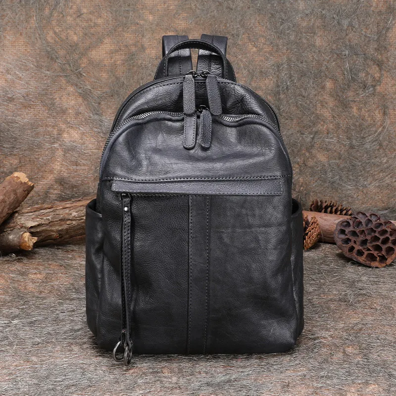 Handmade Brown Leather Backpack Womens Best School Rucksack Ladies Leather Backpack Purses